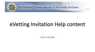 User Guide E Vetting