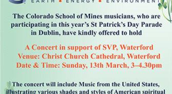 SVP - News - Colorado School of Mines musicians to hold concert in aid of SVP Waterford